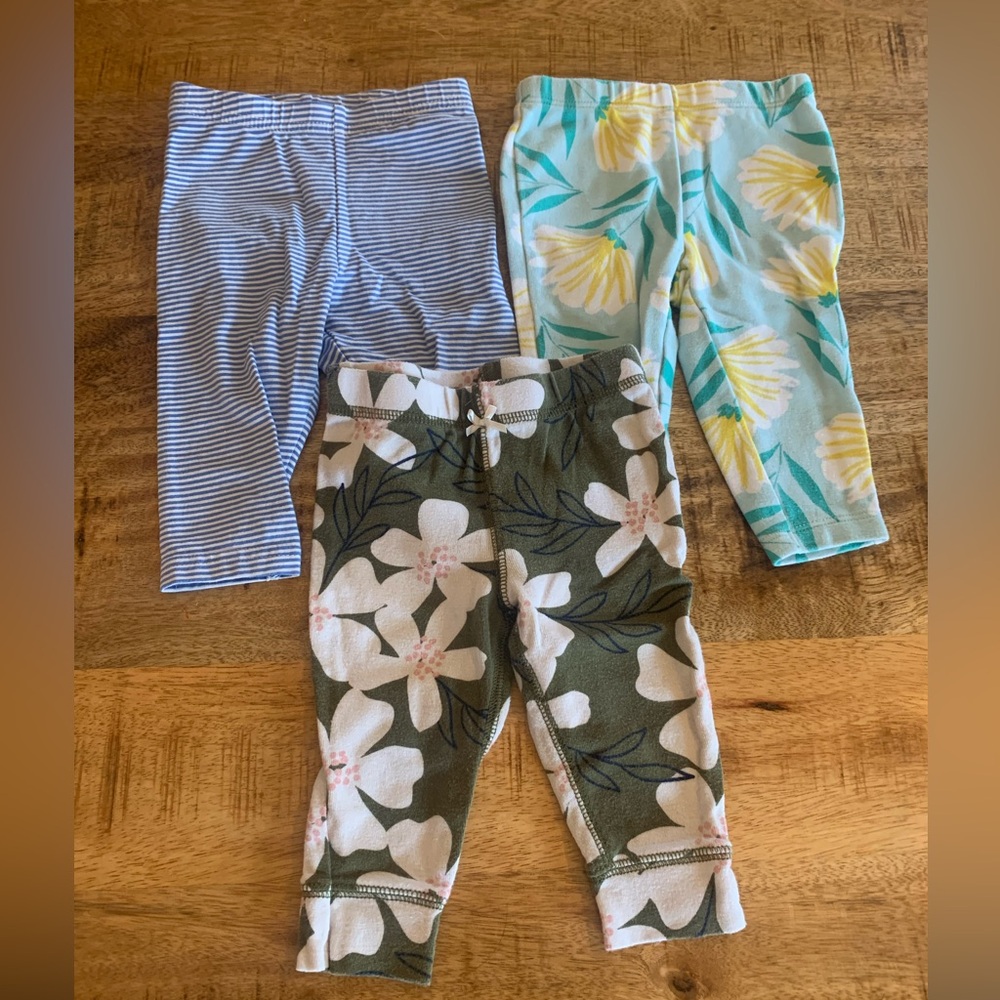 Charters Floral and Striped‎ Baby Leggings Set
